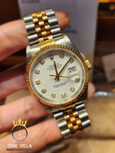 Rolex Datejust 36mm White Dial Diamond Two-Tone 16233