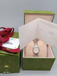 Gucci G-Timeless Silver Dial Stainless Steel Ladies Watch YA126572-3