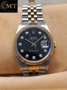 Rolex Datejust 36mm Two-Tone Black Diamond Dial Ref.16233