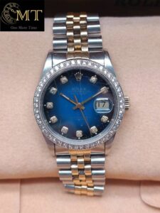 Rolex Datejust 36mm Blue Dial Gold & Steel Diamond Ref.16233