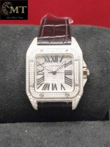 Cartier Santos 100 Medium Full Diamond Dial