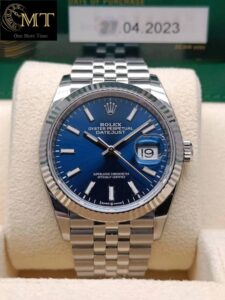 Rolex Datejust 36mm Blue Dial 18 White Gold Bezel Jubilee Bracelet Ref.126234