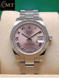 Rolex Datejust 31mm Pink Roman Numeral Dial Oyster Bracelet Ref.178274