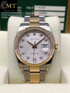 Rolex Datejust 36mm Silver Computer Diamond Dial Oyster Bracelet Ref.116233