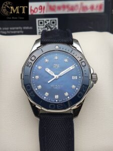 Tag Heuer Aquaracer Quartz Blue Mother of Pearl Diamond Dial Women's Watch Ref.WAY131L.FT6091
