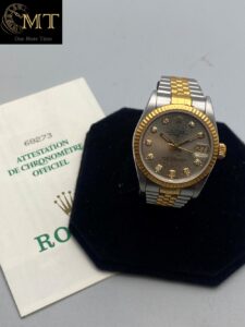 Rolex Datejust 31mm Silver Diamond Dial Gold & Steel Women's Watch Ref.68273-4
