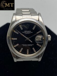 Rolex Oyster Perpetual Date 34mm Steel Black Dial Ref 15000