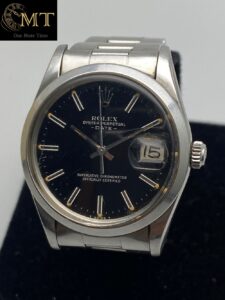 Rolex Oyster Perpetual Date 34mm Steel Black Dial Ref 15000-3