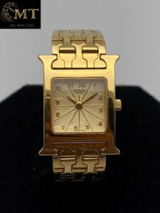 Hermes Heure H 18k Yellow Gold Ladies Watch Ref.HH1-585