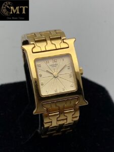 Hermes Heure H 18k Yellow Gold Ladies Watch Ref.HH1-585-3