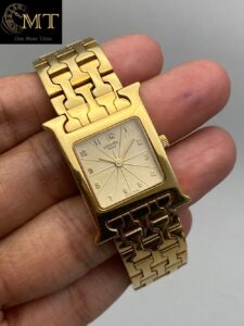 Hermes Heure H 18k Yellow Gold Ladies Watch Ref.HH1-585-4