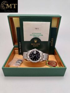 Rolex Oyster Perpetual Date 34mm Black Dial Women's Watch Ref.15210-4