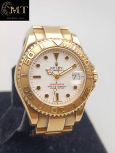 Rolex Yacht-Master 35mm White Dial Gold Watch Ref168628-3