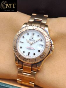 Rolex Yacht-Master 35mm White Dial Gold Watch Ref168628-5