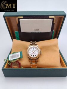 Rolex Yacht-Master 35mm White Dial Gold Watch Ref168628-6
