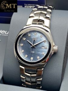 TAG Heuer Link Date 32mm Blue MOP Diamond Dial Quartz Watch Ref.WBC1313.BA0600-2