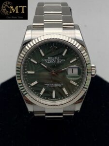 Rolex Datejust 36mm Olive Green Palm Motif Dial Oyster Bracelet Unisex Watch Ref.126234