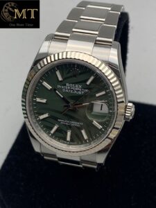 Rolex Datejust 36mm Olive Green Palm Motif Dial Oyster Bracelet Unisex Watch Ref.126234-2