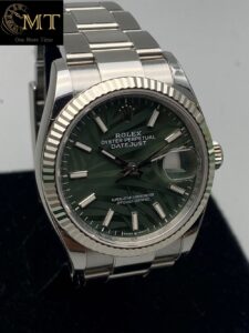 Rolex Datejust 36mm Olive Green Palm Motif Dial Oyster Bracelet Unisex Watch Ref.126234-3