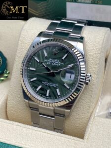 Rolex Datejust 36mm Olive Green Palm Motif Dial Oyster Bracelet Unisex Watch Ref.126234-5