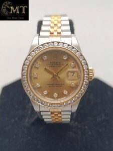 Rolex Lady-Datejust 26mm Jubilee Champagne Diamonds Dial Diamond Bezel Ref.69173