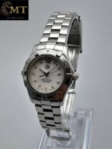 Tag Heuer Aquaracer 27mm MOP Diamond Dial Quartz Watch Ref.WAF1415.BA0824-2
