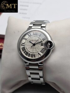 Cartier Ballon Bleu 36mm Silver Dial Stainless Steel Bracelet Ref.W6920046-2