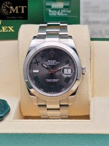 Rolex Datejust 41mm Slate Grey Wimbledon Dial Oyster Bracelet Men's Watch Ref.126300