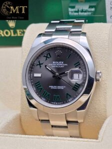 Rolex Datejust 41mm Slate Grey Wimbledon Dial Oyster Bracelet Men's Watch Ref.126300-2