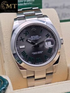 Rolex Datejust 41mm Slate Grey Wimbledon Dial Oyster Bracelet Men's Watch Ref.126300-3