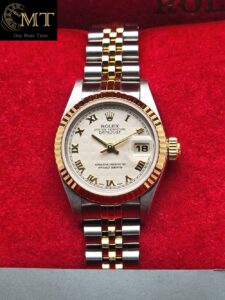 Rolex Lady-Datejust 26mm Pyramid Ivory Roman Numeral Dial Ref.79173