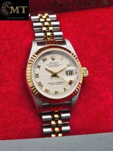 Rolex Lady-Datejust 26mm Pyramid Ivory Roman Numeral Dial Ref.79173-3