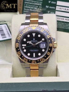 Rolex GMT-Master II Oystersteel & Yellow Gold 18k Black Dial Ref.116713LN