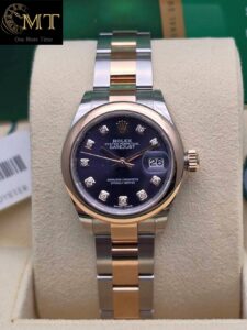 Rolex Lady-Datejust 28mm Oystersteel & Everosgold Purple Diamond Dial Ref.279161