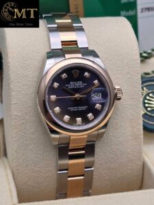 Rolex Lady-Datejust 28mm Oystersteel & Everosgold Purple Diamond Dial Ref.279161-3