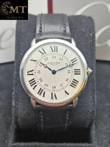 Cartier Ronde Louis 38mm Platinum Silver Guilloche Dial Ref.1897E
