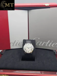 Cartier Ronde Louis 38mm Platinum Silver Guilloche Dial Ref.1897E-2