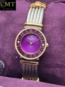 Charriol St Tropez 24.5mm Purple Dial Ladies Watch Ref.028PCD4.540.565-2