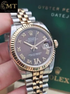 Rolex Lady-Datejust 31mm Rose Gold Bezel Chocolate Dial Ref.178271