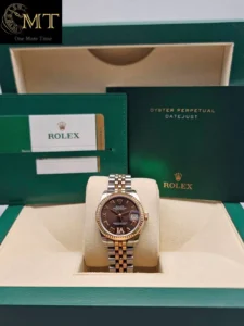 Rolex Lady-Datejust 31mm Rose Gold Bezel Chocolate Dial Ref.178271-2
