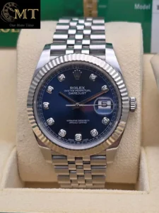 Rolex Datejust 41mm White Gold & Steel Blue Diamond Dial Ref.126334