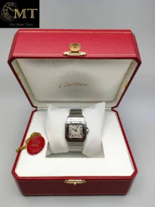 Cartier Santos Galbee Large Quartz Stainless Steel Blue Index Unisex Ref.W20018D6-2