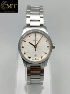 Gucci G Timeless White Dial Silver Steel Strap Ref.YA126572A