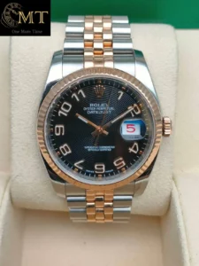 Rolex Datejust 36mm Rose Gold & Steel Black Arabic Dial Ref.116231