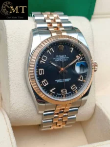 Rolex Datejust 36mm Rose Gold & Steel Black Arabic Dial Ref.116231-3