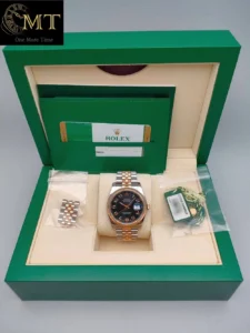 Rolex Datejust 36mm Rose Gold & Steel Black Arabic Dial Ref.116231-4