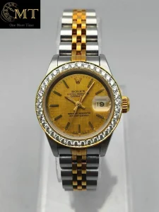 Rolex Lady-Datejust 26mm Steel & Gold Champagne Linen Dial Ref.69173