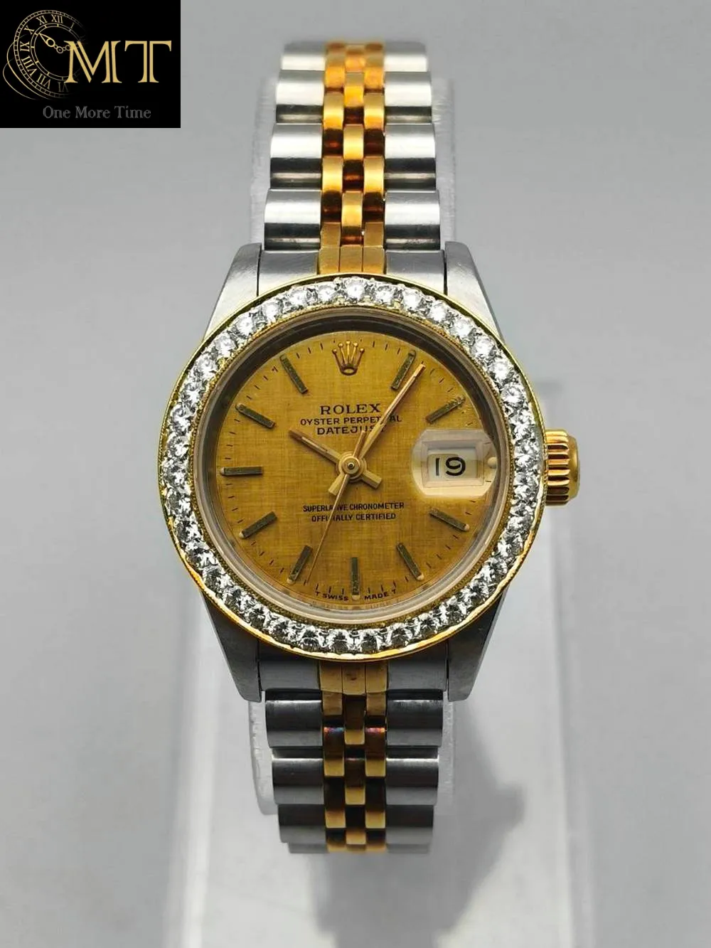 Rolex Lady-Datejust 26mm Steel & Gold Champagne Linen Dial Ref.69173