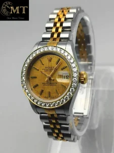 Rolex Lady-Datejust 26mm Steel & Gold Champagne Linen Dial Ref.69173-2