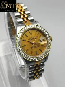 Rolex Lady-Datejust 26mm Steel & Gold Champagne Linen Dial Ref.69173-3